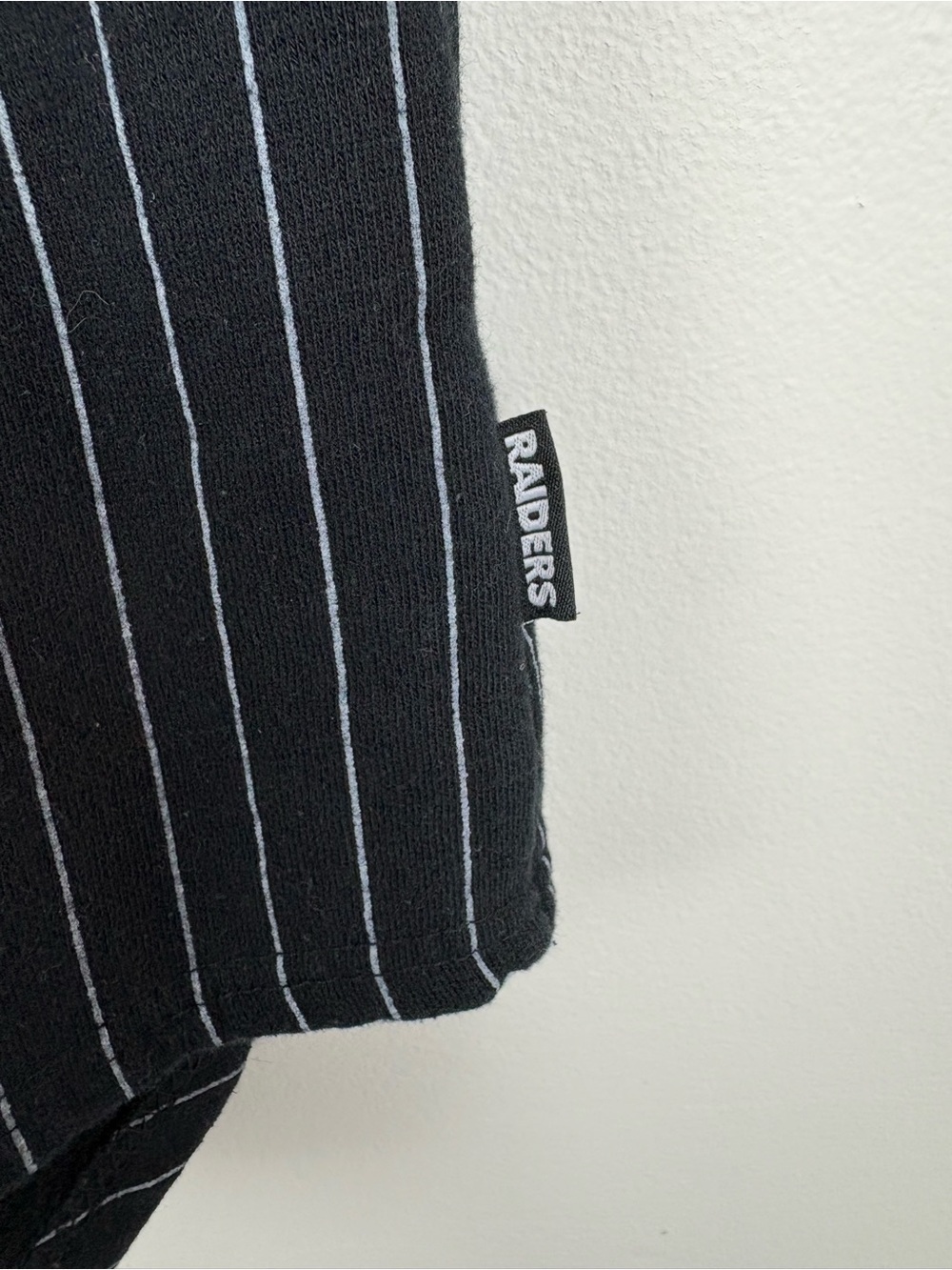 NFL Black Pinstripe Oakland Raiders Hooded Button-Up Jersey XS Good Condition - Picture 7 of 13